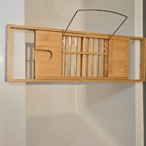 Luxury Bamboo Bath Tray with Book Holder